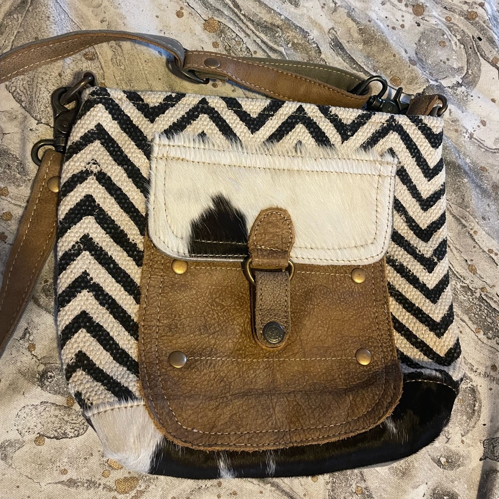 Myra crossbody satchel leather cotton canvas purse bag